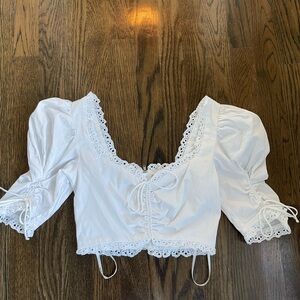 For Love and Lemons White Crop Top - Size XS